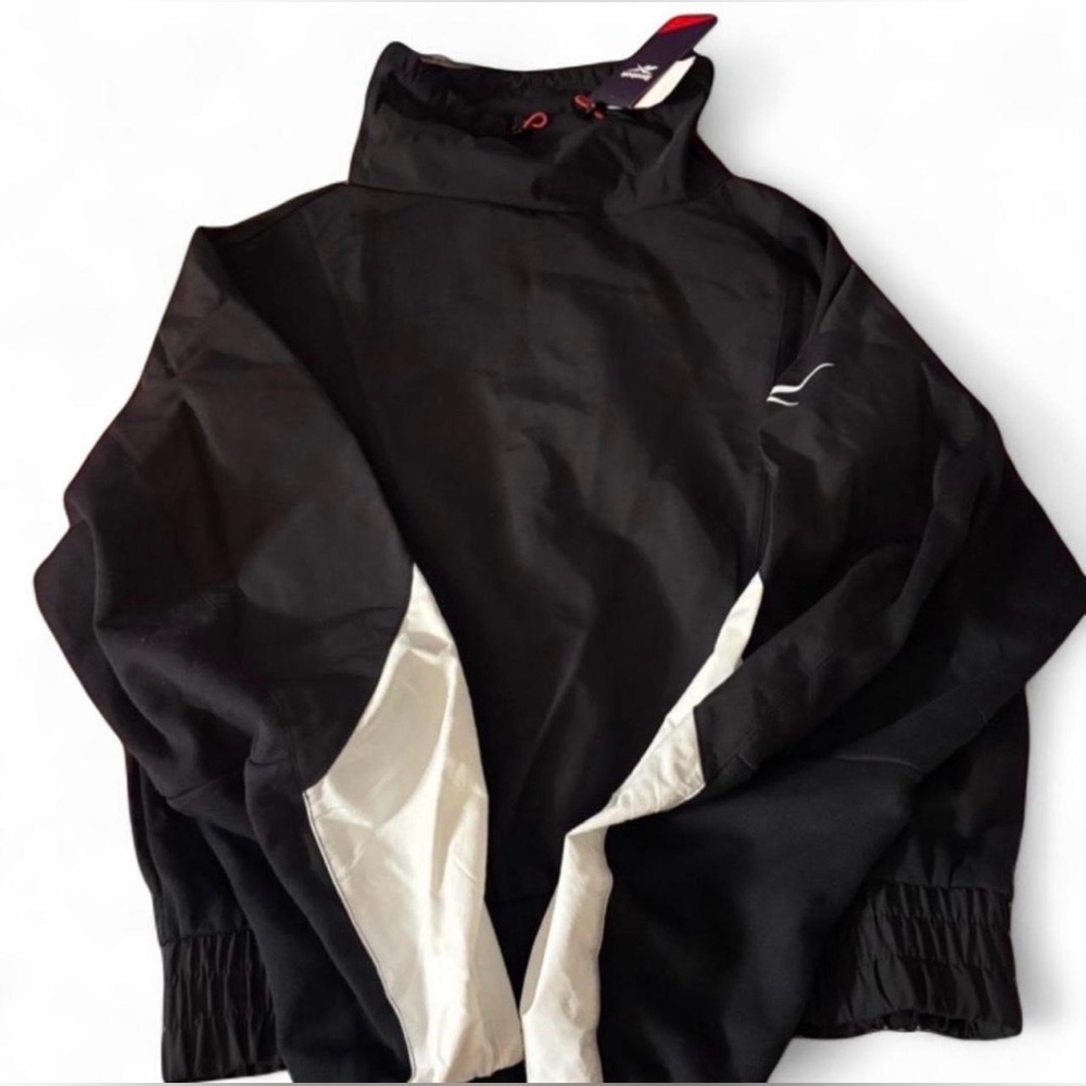Reebok Black and White Windbreaker Jacket.